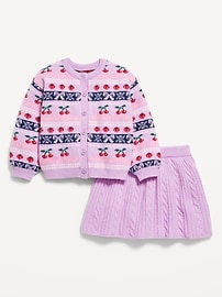 Image number 1 showing, SoSoft Cropped Cardigan Sweater and Skirt Set for Toddler Girls