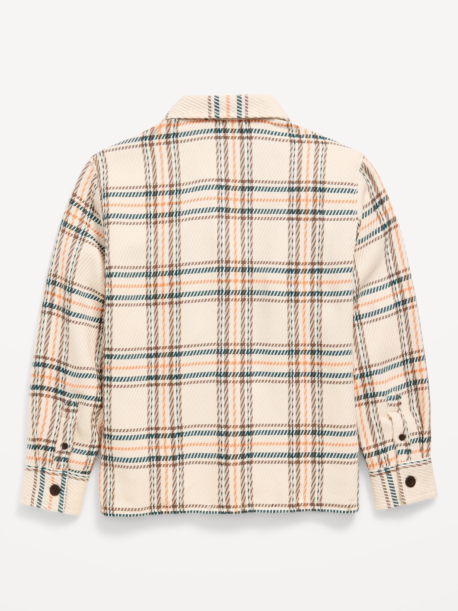 Long-Sleeve Textured Plaid Shirt for Boys