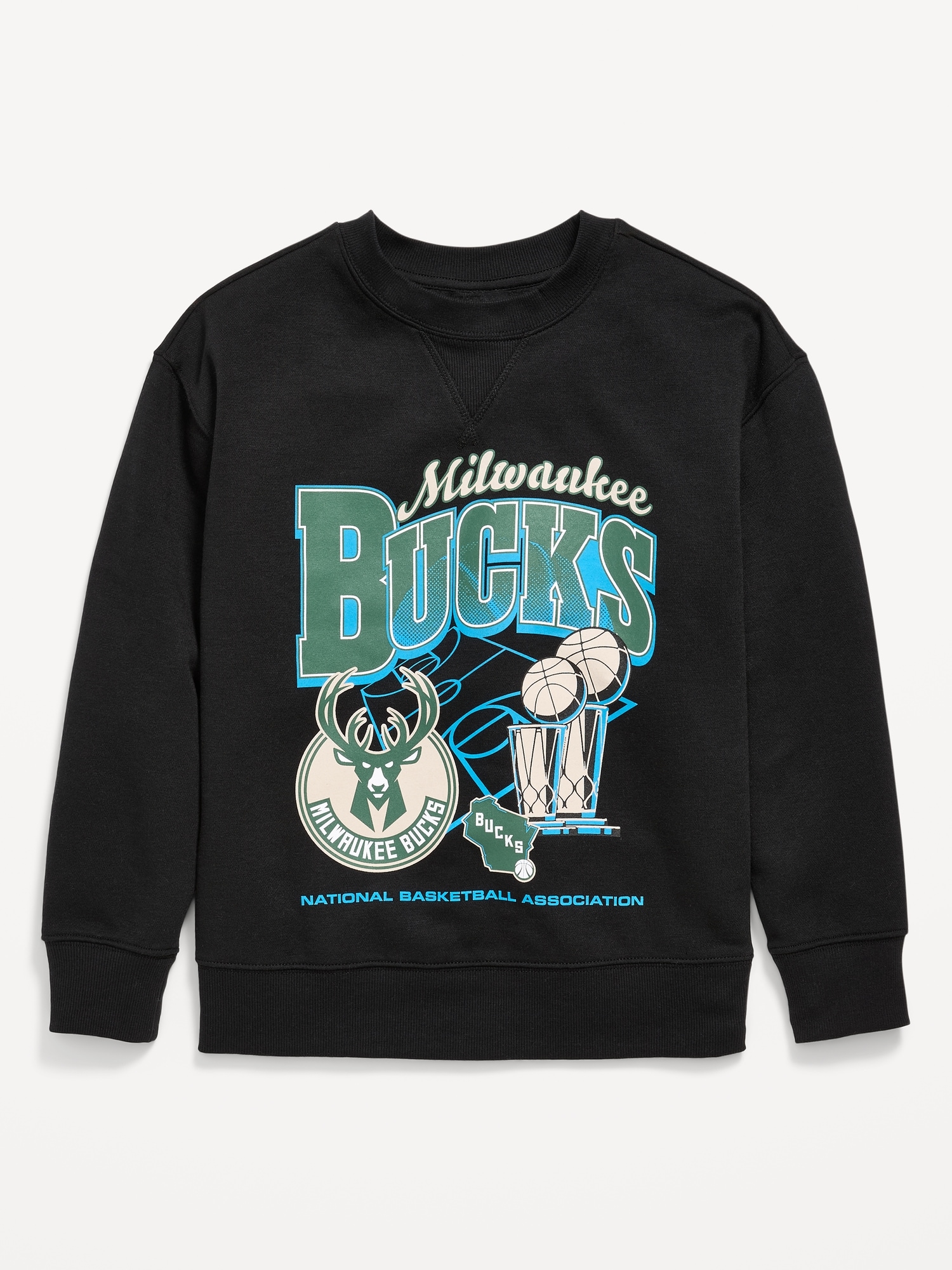 NBA© Milwaukee Bucks© Oversized Gender-Neutral Sweatshirt for Kids