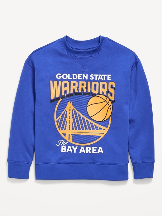 Image number 2 showing, NBA© Golden State Warriors© Oversized Gender-Neutral Sweatshirt for Kids