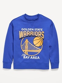 Image number 2 showing, NBA© Golden State Warriors© Oversized Gender-Neutral Sweatshirt for Kids