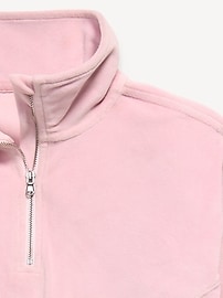 Image number 4 showing, Long-Sleeve Velour Half-Zip Pullover for Girls
