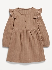 Image number 1 showing, Long-Sleeve Cozy-Knit Dress for Toddler Girls