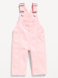 Image number 1 showing, Heart-Pocket Wide-Leg Overalls for Baby