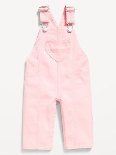 Heart-Pocket Wide-Leg Overalls for Baby