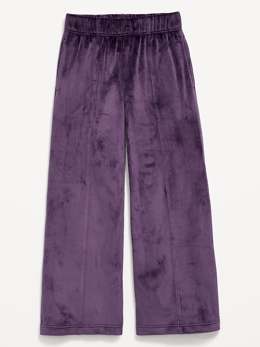 Image number 4 showing, High-Waisted Velour Wide-Leg Pants for Girls