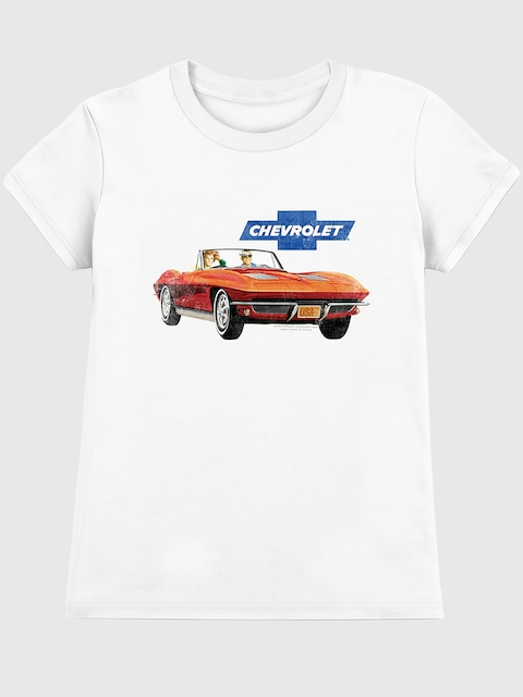 Chevy Corvette Vintage Graphic T-Shirt for Women - White
