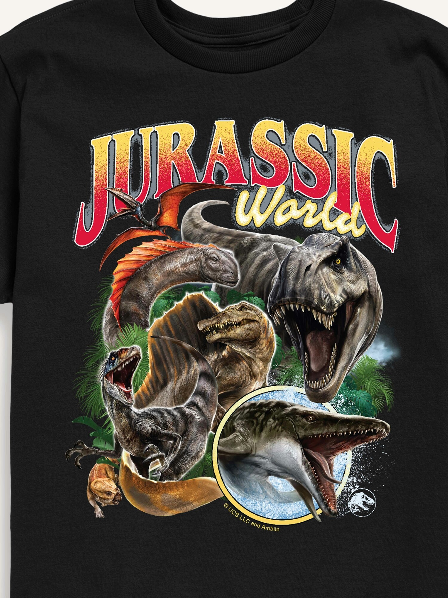Детская футболка Old Navy Jurassic World Dinosaurs Short Sleeve, цвет: Чёрный — фото 2