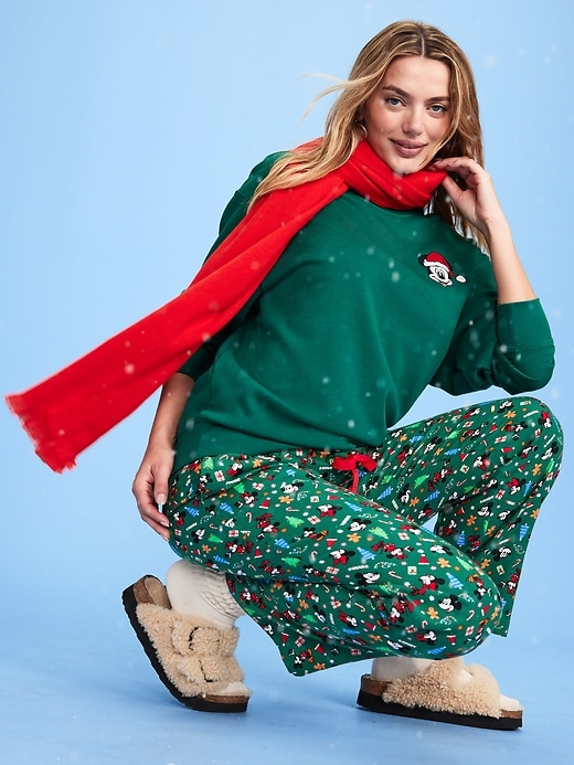 Image number 1 showing, Old Navy x Disney Mid-Rise Printed Flannel Pajama Pants for Women