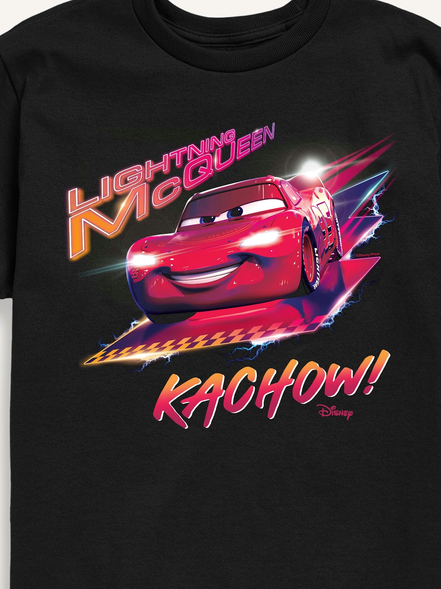 Футболка Old Navy Disney Cars Kachow Lightning Mcqueen Short Sleeve T-Shirt для малышей, цвет: Чёрный — фото 2
