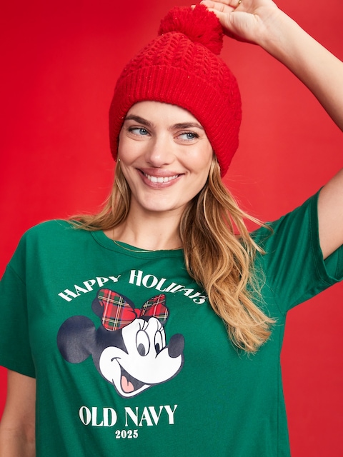 Old Navy x Disney Logo-Graphic T-Shirt for Women - Minnie Holiday
