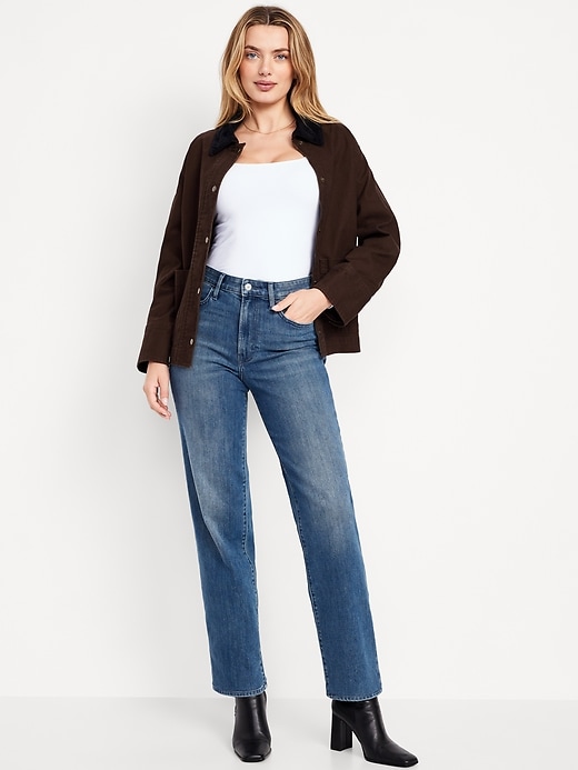 Image number 1 showing, High-Waisted Wow Loose Jeans