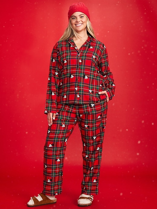 Image number 7 showing, Old Navy x Disney Mickey Mouse & Friends Printed Flannel Pajama Set for Women