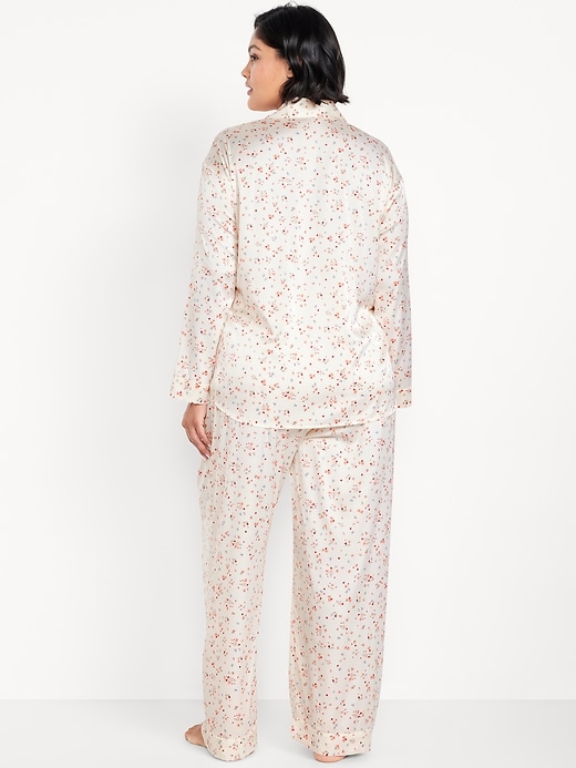 Image number 8 showing, Printed Satin Pajama Pant Set for Women