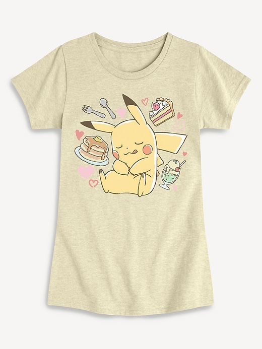 Image number 1 showing, Pokemon Pikachu Dessert Fitted Short Sleeve T-Shirt For Girls