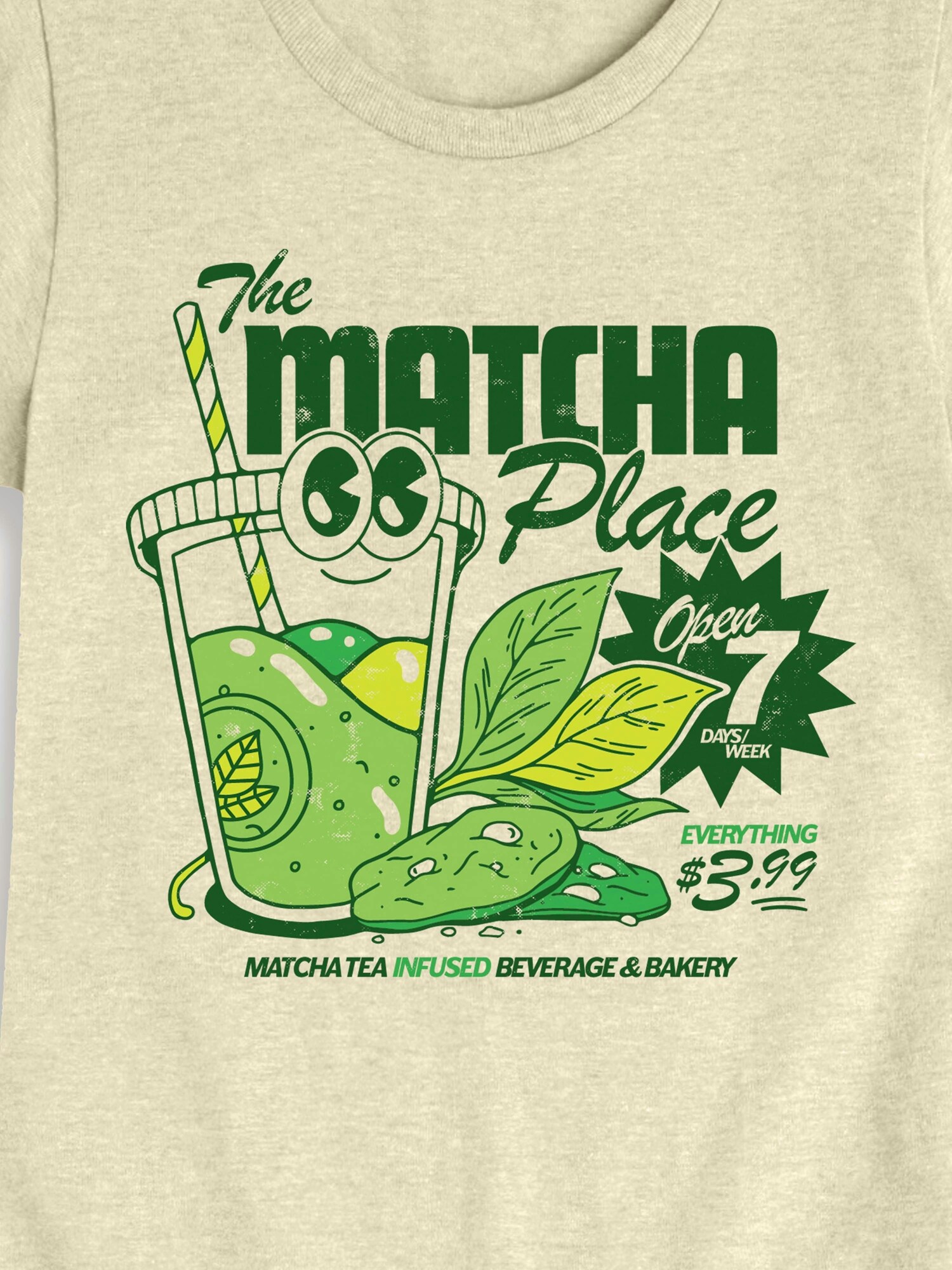Футболка Old Navy Kawaii Matcha Fitted Short Sleeve T-Shirt для девочек, цвет: Берёзовый — фото 2