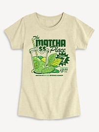Image number 1 showing, Kawaii Matcha Fitted Short Sleeve T-Shirt For Girls