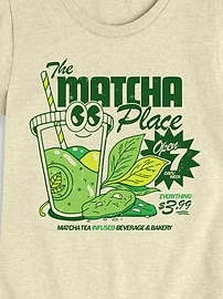 Image number 2 showing, Kawaii Matcha Fitted Short Sleeve T-Shirt For Girls