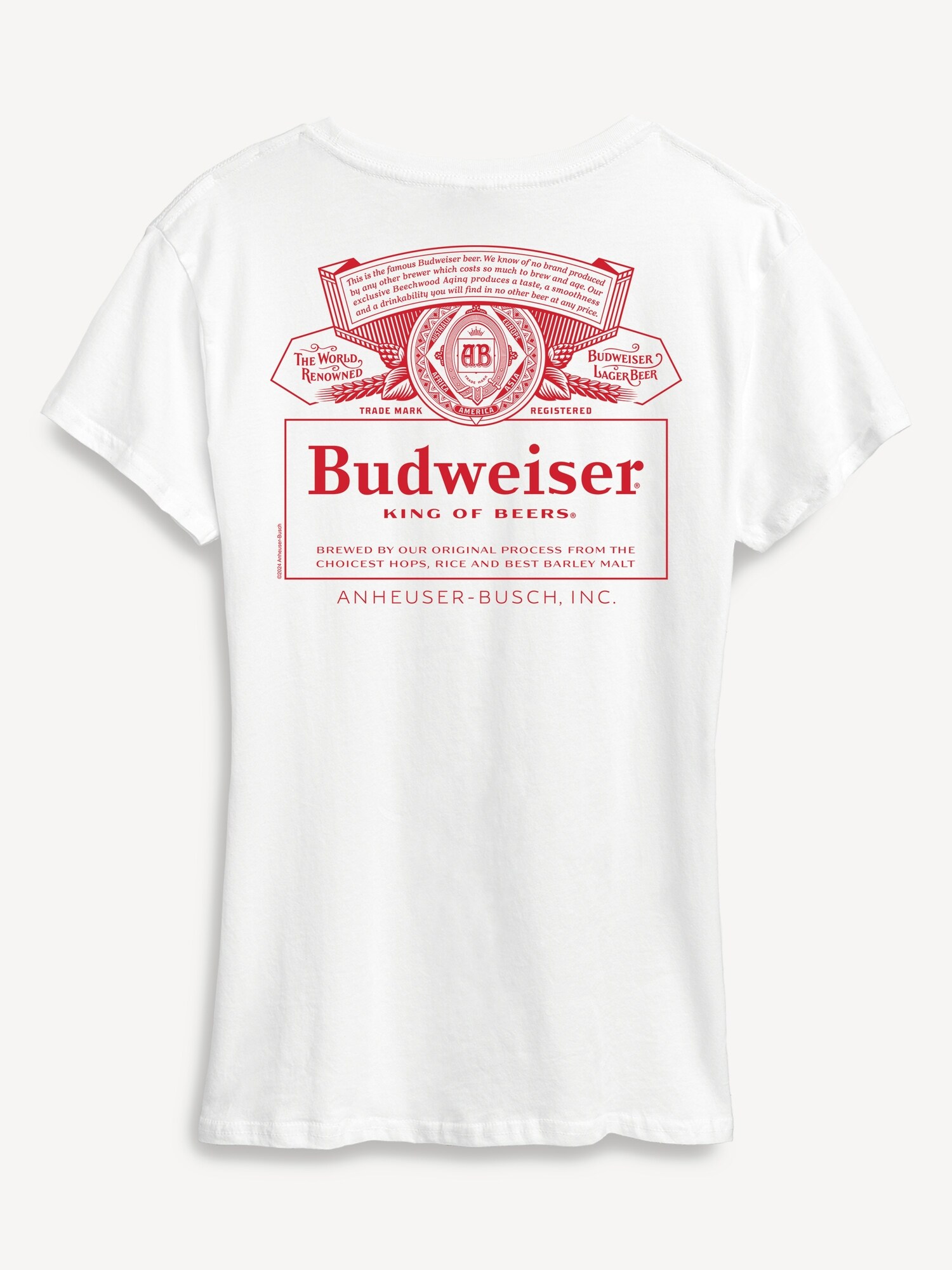 Женская футболка Old Navy Budweiser Retro Logo Short Sleeve Graphic, цвет: Белый — фото 3