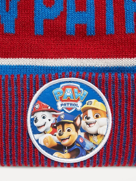 Image number 2 showing, Paw Patrol™ Unisex Pom Pom Beanie and Mittens Set for Toddler