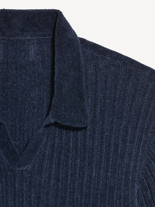 Image number 5 showing, Short-Sleeve Chenille Polo Sweater