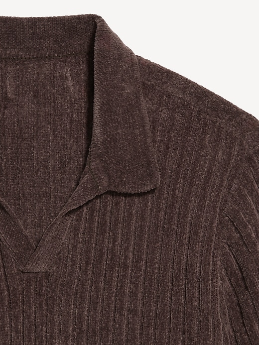 Image number 5 showing, Short-Sleeve Chenille Polo Sweater
