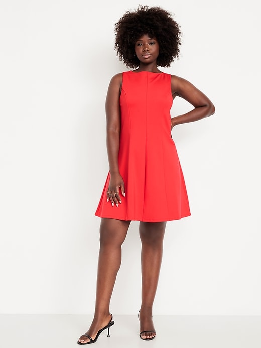 Image number 7 showing, Sleeveless Ponte-Knit Mini Swing Dress