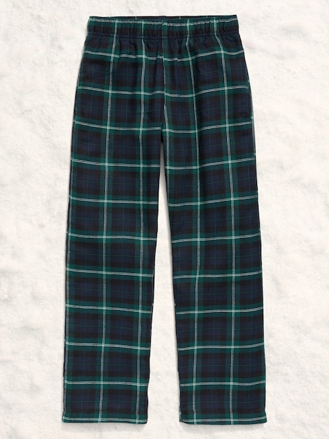 Gender-Neutral Plaid Flannel Pajama Pants for Kids - Navy Plaid (Match The Fam!)