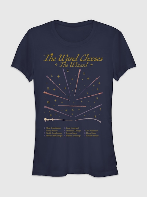 Harry Potter Wands Graphic T-Shirt - Navy