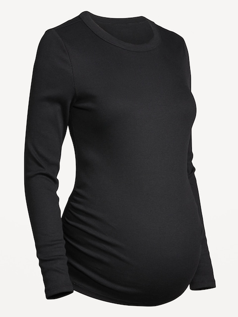 Maternity Snug Crew-Neck T-Shirt - Black Jack