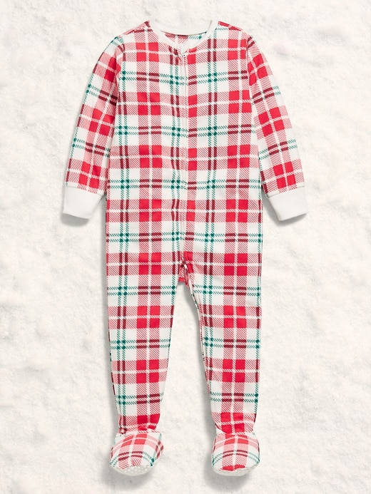 Image number 2 showing, 2-Way-Zip Microfleece Pajama One-Piece for Toddler & Baby
