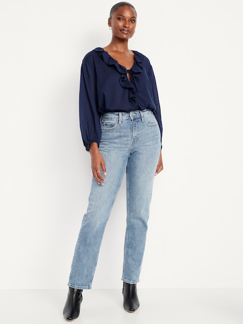 Curvy Extra High-Waisted Straight Jeans - Celine