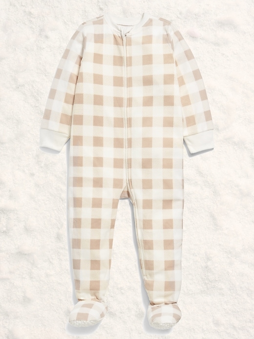 Image number 2 showing, 2-Way-Zip Microfleece Pajama One-Piece for Toddler & Baby
