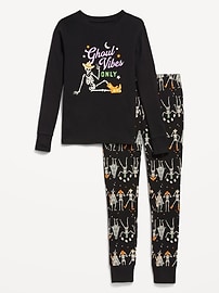 Image number 1 showing, Gender-Neutral Snug-Fit Graphic Pajama Set for Kids