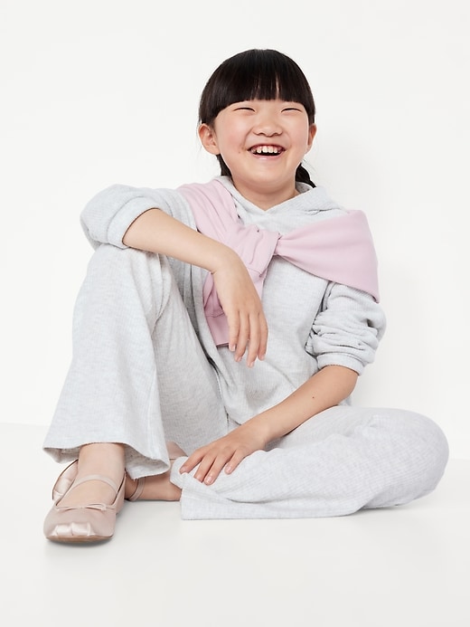 Image number 3 showing, CozePlush Pullover Hoodie and Flare-Leg Pants Set for Girls