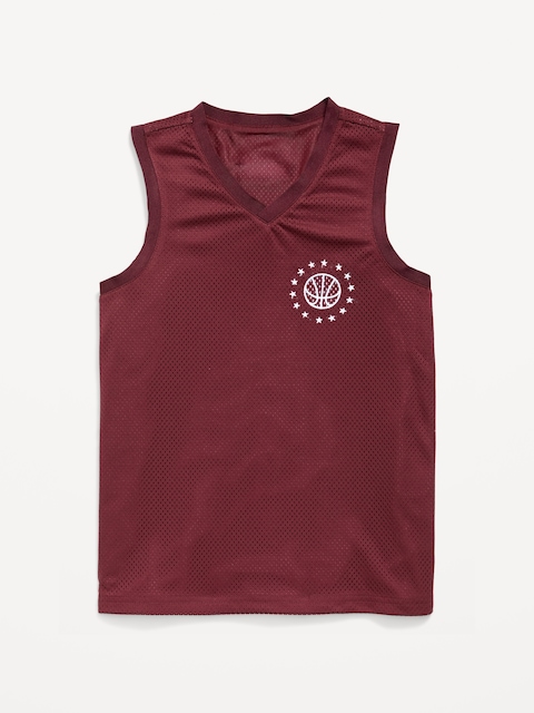 Mesh Graphic Basketball Tank Top for Boys - Royal Velvet
