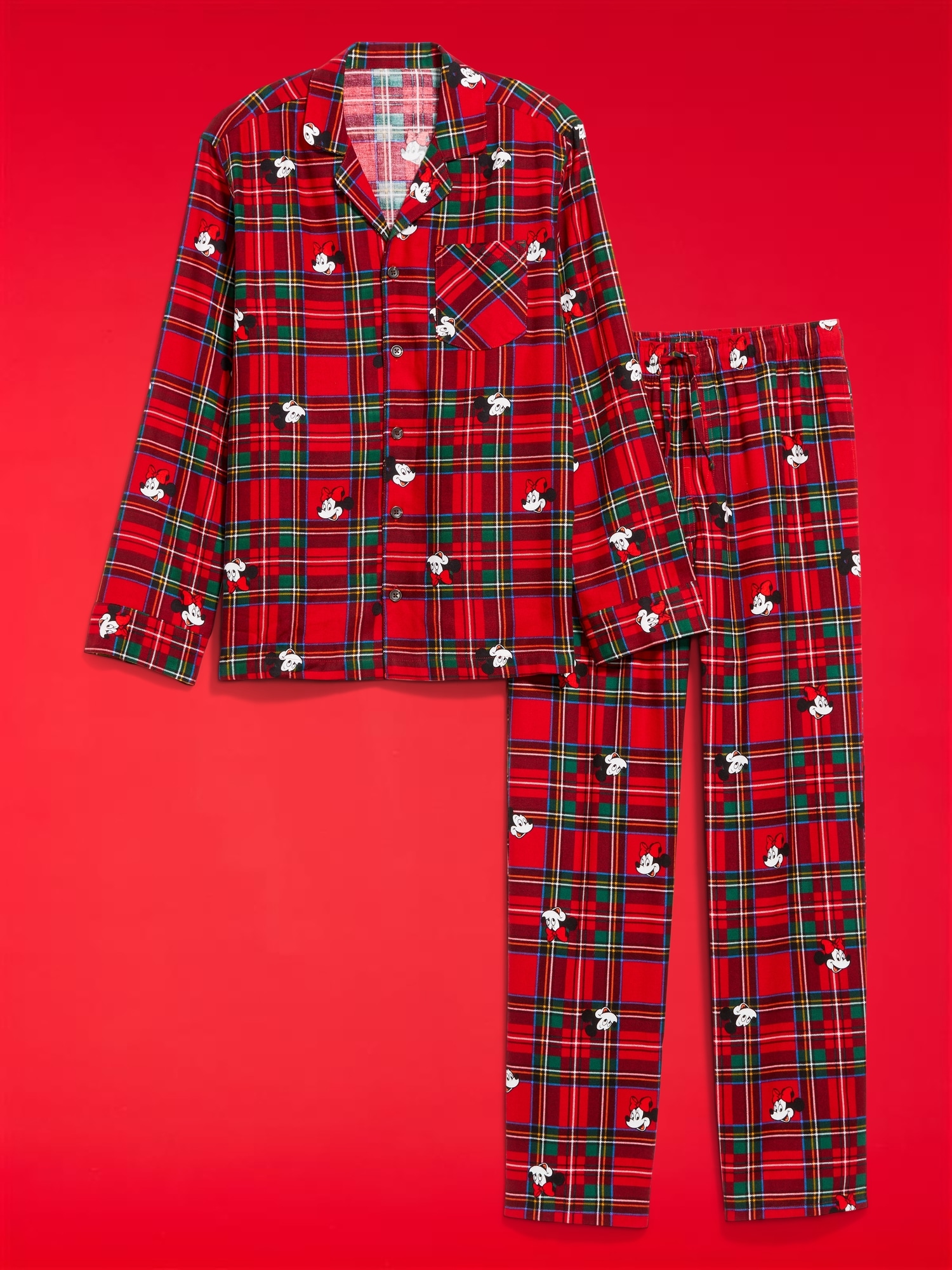 Old Navy x Disney Mickey Mouse & Friends Printed Flannel Pajama Set for Men