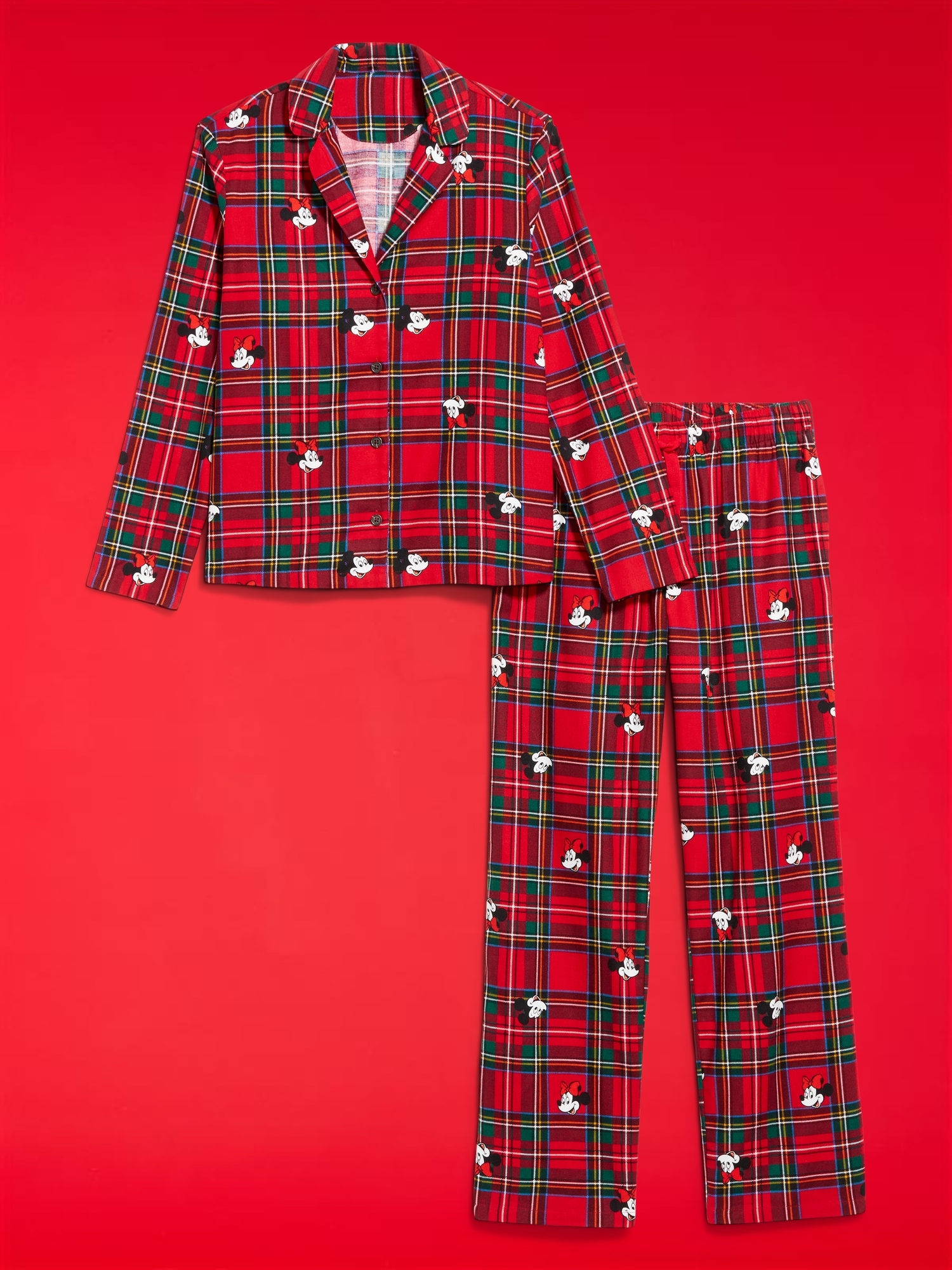 Old Navy x Disney Mickey Mouse & Friends Printed Flannel Pajama Set for Women