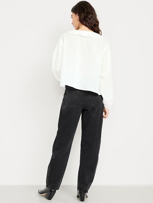 Image number 3 showing, High-Waisted Barrel Jeans