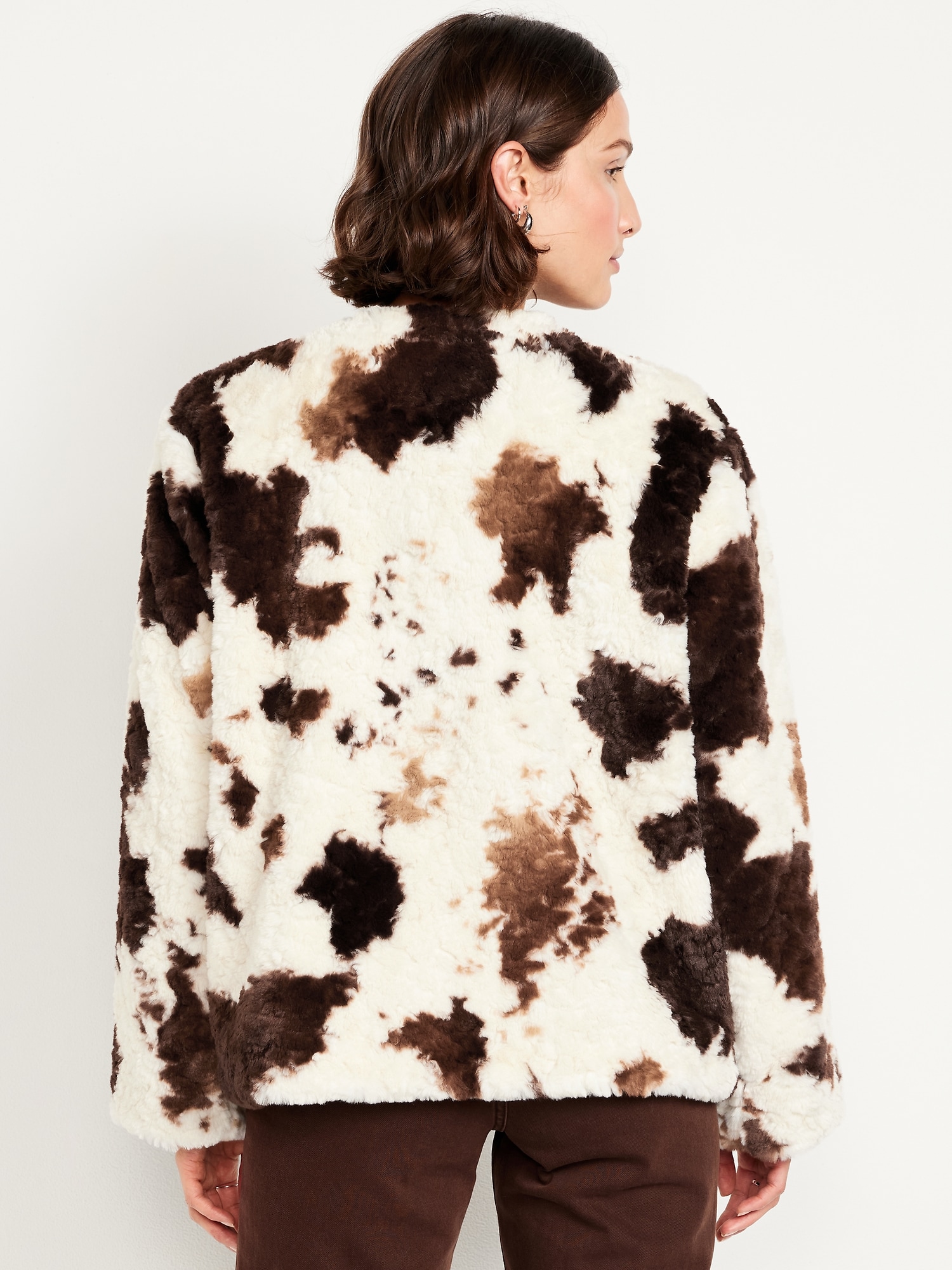 Printed Faux-Fur Jacket