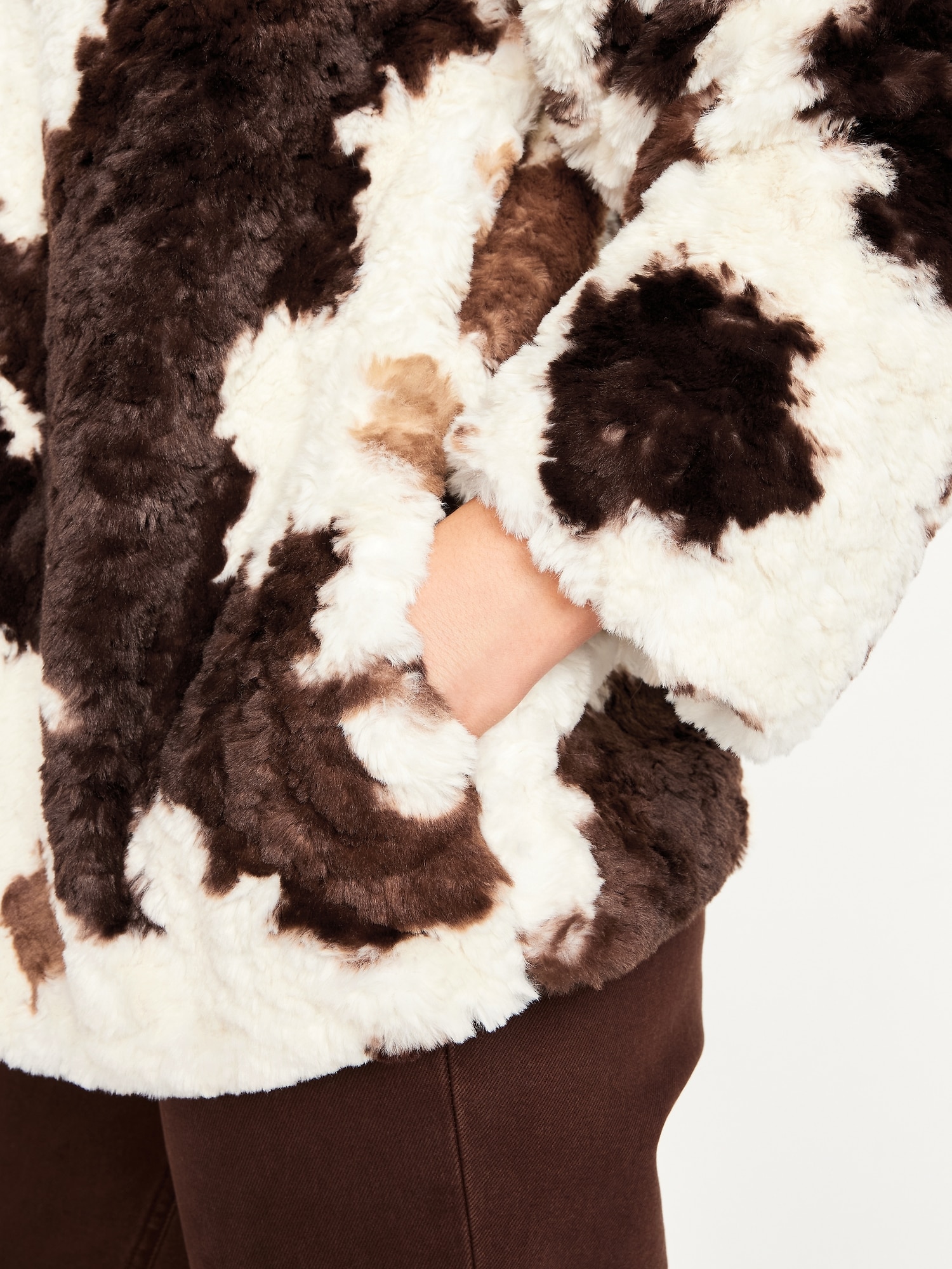 Printed Faux-Fur Jacket