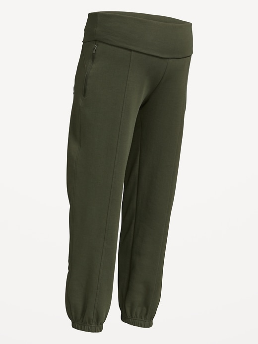 Image number 4 showing, Maternity Dynamic Fleece Rollover Waist Joggers