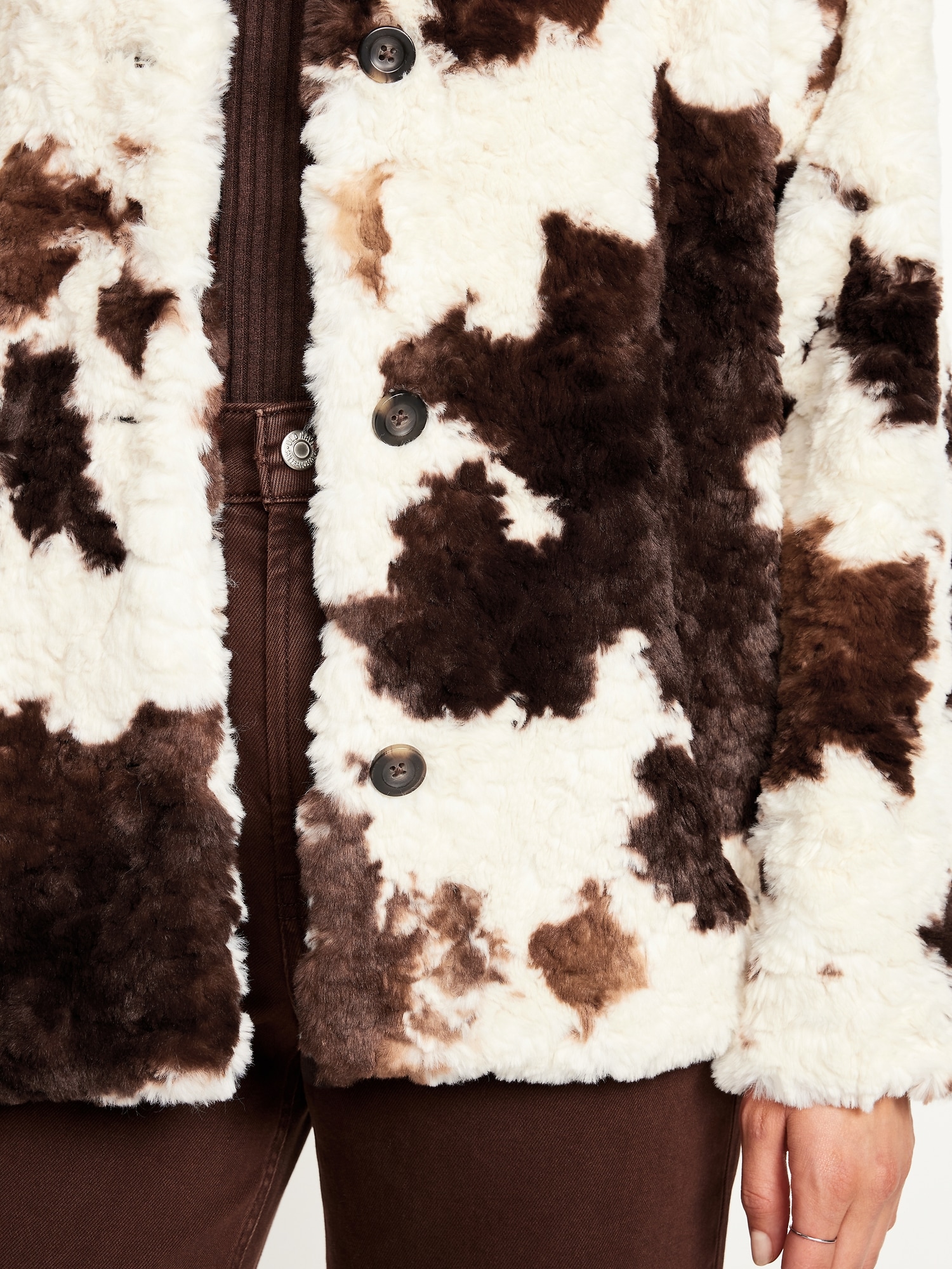 Printed Faux-Fur Jacket