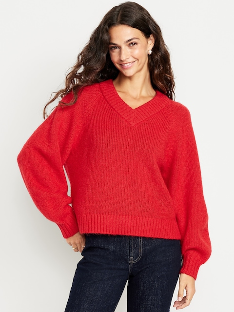 Cozy Cropped V-Neck Sweater