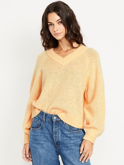 Image number 1 showing, Cozy Cropped V-Neck Sweater