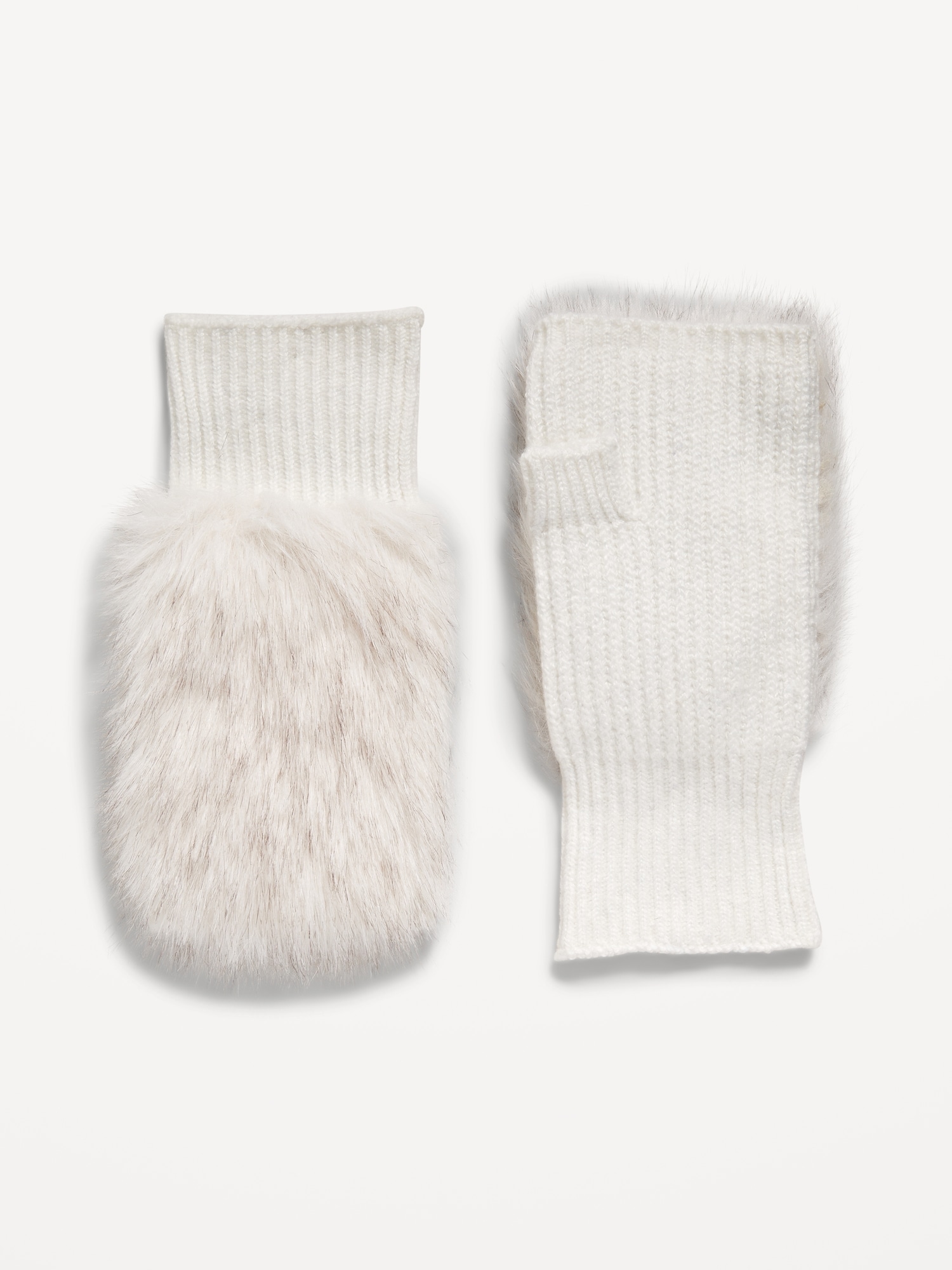 Faux-Fur Fingerless Gloves for Women