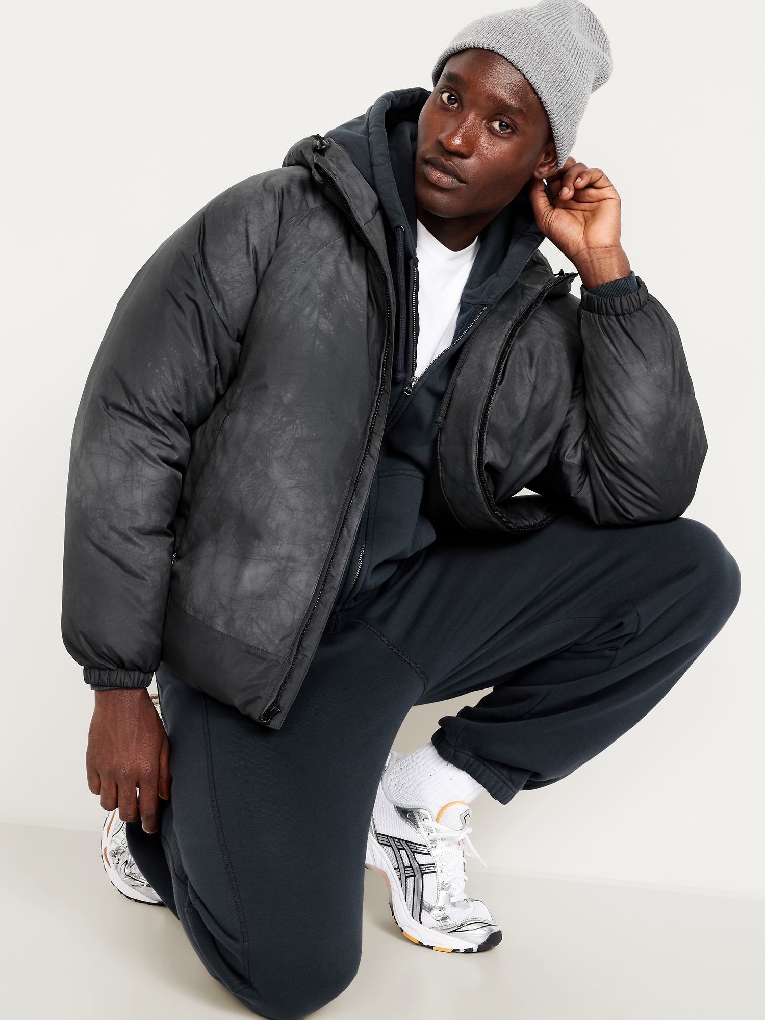 Oversized Water-Resistant Hooded Puffer Jacket | Old Navy