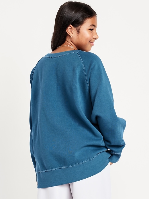 Oversized Long-Sleeve Tunic Sweatshirt for Girls
