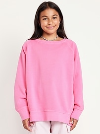 Image number 1 showing, Oversized Long-Sleeve Tunic Sweatshirt for Girls