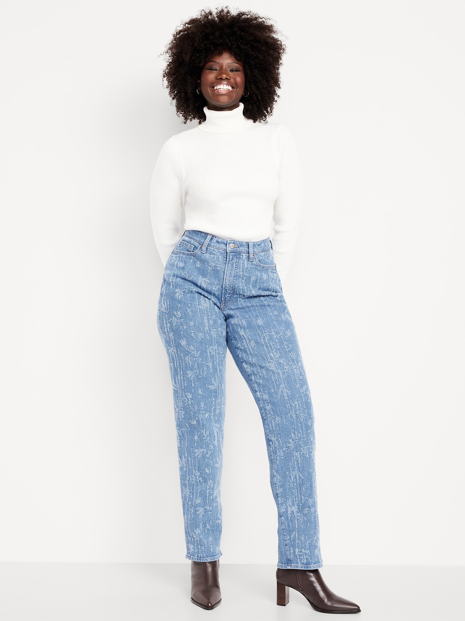 Curvy High-Waisted OG Loose Textured Jeans